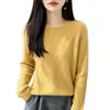 Suéter Grueso de Punto 100% Lana Pura para Mujer Cuello Redondo Tejido de Cable de Diamante Suave Cálido Capa Interior Capa Base Otoño Invierno