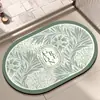 Alfombra de Baño con Patrón Floral de Lujo para Uso Doméstico, Felpudo Absorbente de Agua y de Secado Rápido para la Entrada del Baño, Felpudo Fresco y Sencillo para la Entrada