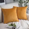 Almohada de Terciopelo Amazon Color Sólido Sala de Estar Lujo Ligero Cuadrada Funda de Almohada Cubierta de Cojín Mesita de Noche Bolsa Suave Almohada