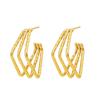Pendientes Cóncavos de Diamante de Acero Inoxidable Transfronterizos 2023 Moda Lujo Ligero Joker Pendientes de Acero de Titanio Pendientes de 18k Estilo Ins