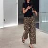 25220 Da Ai Mei Yi Yuan 2025 Verano Nuevo Color Sólido Slim Manga Corta Camiseta Moda Estampado Pantalón Corto Adelgazante