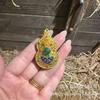Fornecedor Direto do Fabricante Pingente de Calcedônia Incrustado em Ouro Antigo Pingente de Buda de Ouro do Zodíaco Lista de Bem-Estar Item Mais Vendido