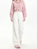 Jeans feminino branco boca de sino, estilo francês, anti-rugas, não precisa passar, elasticidade em quatro direções, caimento solto, não gruda A13550