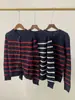 ¡Especial! Estilo Rejuvenecedor Cuello Redondo Lana Cachemira Rayas Tejido Retorcido Suéter + Cárdigan Otoño e Invierno Ropa de Punto Cálida