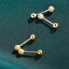 Yinian s925 plata esterlina aretes de tuerca de rosca para mujer aretes simples de cuentas redondas esmeriladas anti-caída aretes de doble cara delanteros y traseros