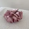 Grampo de Cabelo com Laço de Tecido Francês, Acessórios de Cabelo Elegantes, Mini Presilha Banana Dourada de Alta Qualidade, Presilha Vertical para Rabo de Cavalo na Parte de Trás da Cabeça Feminina
