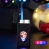 Encendedor Recto de Metal Inflable Torre de Flash Colorida a Prueba de Viento Llama Azul Personalidad Encendedor Recto Productos al por Mayor