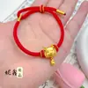 Transmisión en Vivo Mismo Estilo Año Nuevo Tendencia Nacional Arena Dorada Colgante de Dragón Auspicioso Año Animal Pulsera Roja Femenina Alta Retención de Color Dragón del Zodiaco