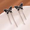 Aretes de Moño con Perlas de Plata S925 Elegantes de Moda, Diseño Nicho, Aretes de Mariposa, Aretes Diarios para Mujer