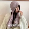 Gorro de Punto Estilo Coreano con Abertura Trasera para Cola de Caballo para Otoño e Invierno, Versátil Gorro de Cazador de Lana con Protección para las Orejas para Protección contra el Frío en Exteriores