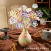 Cerámica Jingdezhen Flor de un solo tallo Color mixto Adorno pequeño de escritorio Ramo de flores artificiales Florero para el hogar Arreglo floral Recipiente de cerámica para flores