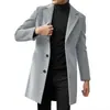 Abrigo de lana para hombre, otoño e invierno, en stock, calidad de exportación, moderno estilo coreano, corte ajustado, gabardina de longitud media, prenda exterior de tejido de lana