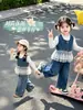 Conjunto de Mezclilla para Niñas Primavera y Otoño 2026 Nuevo a la Moda Casual de Tres Piezas para Bebés Niñas