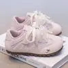 Tenis para Niñas Suela Suave Otoño Moño Estilo Princesa Zapatos Casuales Malla Transpirable Infantil Zapatos Forrest Gump 6-12 Años