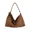 Otoño Invierno Retro Gamuza Mate Felpa Bolso Bajo el Brazo Mujer 2026 Nuevo Bolso Tote Simple Gran Capacidad Hombro Único Bolso Grande