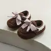 Sapatos Peludos para Meninas para Uso Externo no Inverno 2025 Novos Sapatos de Algodão Forrados com Lã para Crianças, Sapatos de Algodão Estilo Princesa da Moda