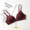 Ropa Ligera Estilo Japonés Sin Aro Superior Ropa Interior de Relleno para Mujer Pecho Pequeño Reúne Sujetador Delgado Cómodo Triángulo Taza Sujetador para Dormir