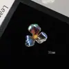 Aurora Iridiscente de Siete Colores Estambre de Flor Transparente Flor de Cinco Pétalos Adorno Pegatina DIY Arete Pendiente Llavero Accesorios