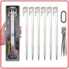 Aço inoxidável 420 estaca de solo para barraca toldo estaca fixa alongada espessa alta dureza montanhismo camping 28cm estaca de barraca
