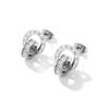 Brincos de tarracha criativos estilo coreano novos Romanos Digitais com incrustação de diamante ouro rosa Super Brilhantes de aço titânio brincos femininos anel duplo joia fashion