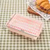 Caixa Retangular para Bolo Xadrez Caixa para Embalagem de Bolo Fruta Pão Caixa para Lanche de Piquenique Caixa Transparente de Plástico para Sobremesa