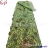 Malla de flores tridimensional con bordado de cuentas y lentejuelas, tul teñido de red, accesorios de encaje pesado, vestido de noche, vestido de novia, superficie de encaje