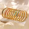 Joyería de moda europea y americana de comercio exterior, pulsera de acero inoxidable con cierre dorado para mujer, versión estrecha, pulsera de acero de titanio.