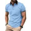 Europa Transfronteiriça Manga Curta Gola Lapela Cor Sólida Novo Estilo Manga Curta Casual Camisa POLO Estampa 3D Bolso Gola Lapela Camisa Polo