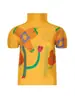 Camiseta Popular de Comercio Exterior para Mujer Cómoda Ligera Moldeadora Todo Fósforo Estampada Única de Nicho Top de Manga Corta para Mujer