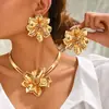 Colar Geométrico de Metal Popular da Moda Cruzada Europeia e Americana Personalizado Conjunto de Joias Criativo Simples de Metal para Colar Pulseira