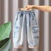 0999 Jeans para Niños Primavera y Otoño 2026 Nuevo Estilo Infantil Estilo Coreano Ropa de Trabajo Pantalones de Pierna Recta Pantalones Largos para Niño Guapo