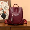 Mochila para Mujer 2025 Otoño e Invierno Nueva Mochila Antirrobo para Mujer con Borlas Estilo Coreano Gran Capacidad Bolso Simple de Viaje y Ocio