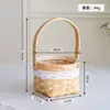 Mini Cesta de Flores Portátil de Madera, Cesta de Madera Tejida de Ratán para Llevar en la Mano, Cesta para Arreglos de Flores Secas, Cesta Decorativa para Flores