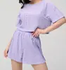Conjunto de Pijama de Verão Novo e Quente Mais Vendido Transfronteiriço Europeu e Americano Confortável e Solto Branco de Manga Curta e Shorts Conjunto de Duas Peças Roupas de Casa Transfronteiriças