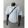 Camiseta de rayas light-luxury, manga corta de verano para hombre, polo para chico diseño IT, estilo japonés, fresco y elegante