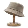 Chapéu de Pescador em Sarja Lavada Vintage para Primavera e Outono, Chapéu de Sol Unissex, Chapéu de Pescador Liso da Moda para Casais