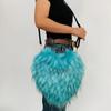Bolso bandolera de amor europeo y americano de piel Bolso de felpa piel sintética de mapache bolso de hombro con forma de corazón bolso de piel de moda y personalidad