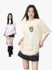 Verano Nuevo Estilo Estampado Afro Algodón Puro Manga Corta Mujer Moda Estilo Americano Holgado Adelgazante Versátil Top Camiseta para Mujer