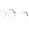 Nuevas gafas de metal retro lisas moda estilo Harajuku gafas estilo coreano artísticas redondas marco grande montura de gafas 3447
