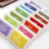Fabricantes producen compañero de sello de almohadilla de tinta grande cóncava de cintura monocolor (17 colores) Tinta para sellos infantiles coreana