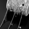 1 m corrente de estrelas/corrente de pescoço (ferro folheado de cobre) corrente básica colar pulseira personalizados joias acessórios diy Y25