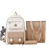 Mochila Doble Simple de Gran Capacidad para Estudiantes de Secundaria y Preparatoria Bolsa Pequeña Fresca Ligera y Duradera Estuche para Lápices Mochila Doble de Tres Piezas