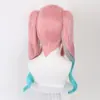 Peluca Cosplay Morada Ling Qi Honkai Star Rail con Flequillo Tigre en Capas Degradado Peluca de Doble Cola de Caballo