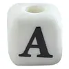 Cuentas Cerámicas Cuadradas de 8 mm con Letras y Agujeros Verticales, Materiales para Manualidades Infantiles, Cuentas Sueltas, Forma de Corazón, 26 Letras, Accesorios para DIY, Pulsera