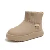 Botas de Neve Infantis 2025 Inverno Novas Botas de Algodão Grandes para Meninas Botas de Algodão com Forro de Lã Antiderrapante Algodão Sapatos de Algodão Macios para Meninas