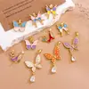 Colgante Transfronterizo Más Vendido Mariposa Esmalte Collar Accesorios para Mujeres, Diseño Simple, Componentes de Joyería Versátiles de Nicho para DIY