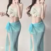 Biquíni Duas Peças para Mulheres Férias na Ilha de Bali Conjunto de Biquíni Três Peças Sexy Roupa de Banho para Praia e Fontes Termais