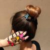 Corea del Sur Dongdaemun cuerda para el cabello con cabeza de oso del mismo color diamante cuadrado completo lindo niña coleta cuerda para el cabello mujeres