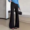 Pantalones de franela de lana gruesa para maternidad con microbota ancha para mujer, otoño e invierno 2026, nuevos, versátiles, casuales, adelgazantes, pantalones de maternidad con microbota ancha