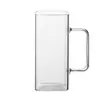 Vaso Cuadrado Transparente de Vidrio de Borosilicato de Alta Calidad con Asa de Color de una Sola Capa para Pajilla, Desayuno, Jugo, Leche, Taza de Agua para el Hogar